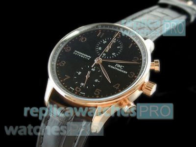 Copy IWC Portugieser Classic Mens Luxury Watch - Black Dial